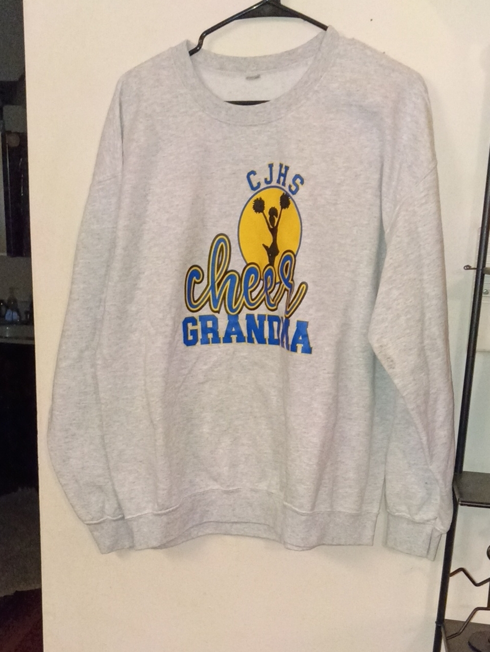 Unbranded Gray 'CJHS Cheer Grandma Crewneck Sweatshirt Size Large